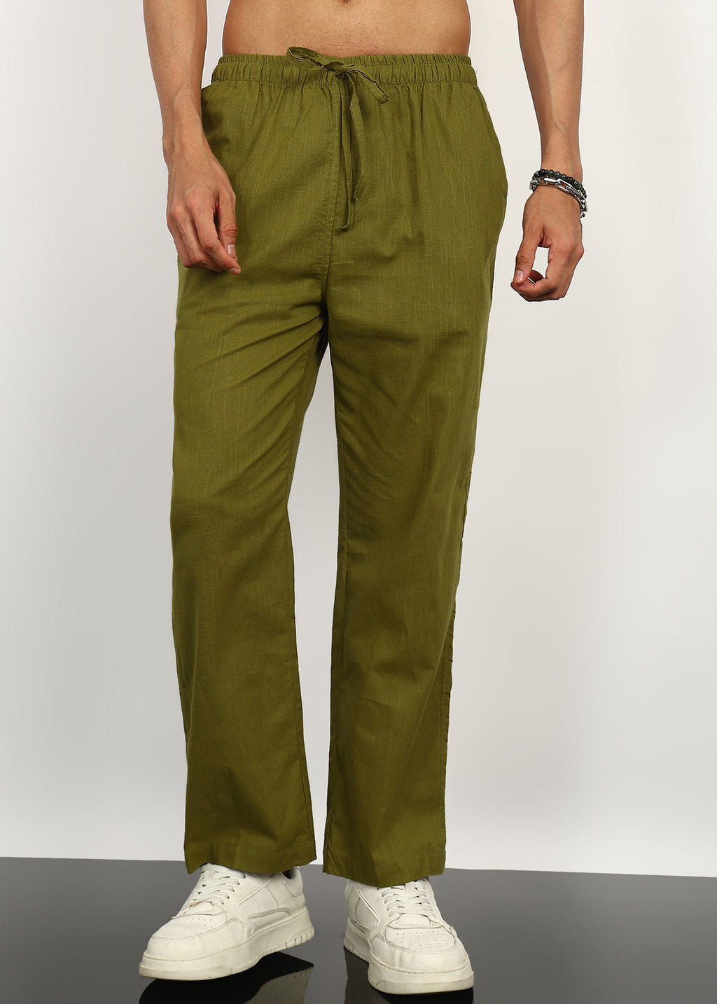 Men Green Pyjama Pent Fabmade