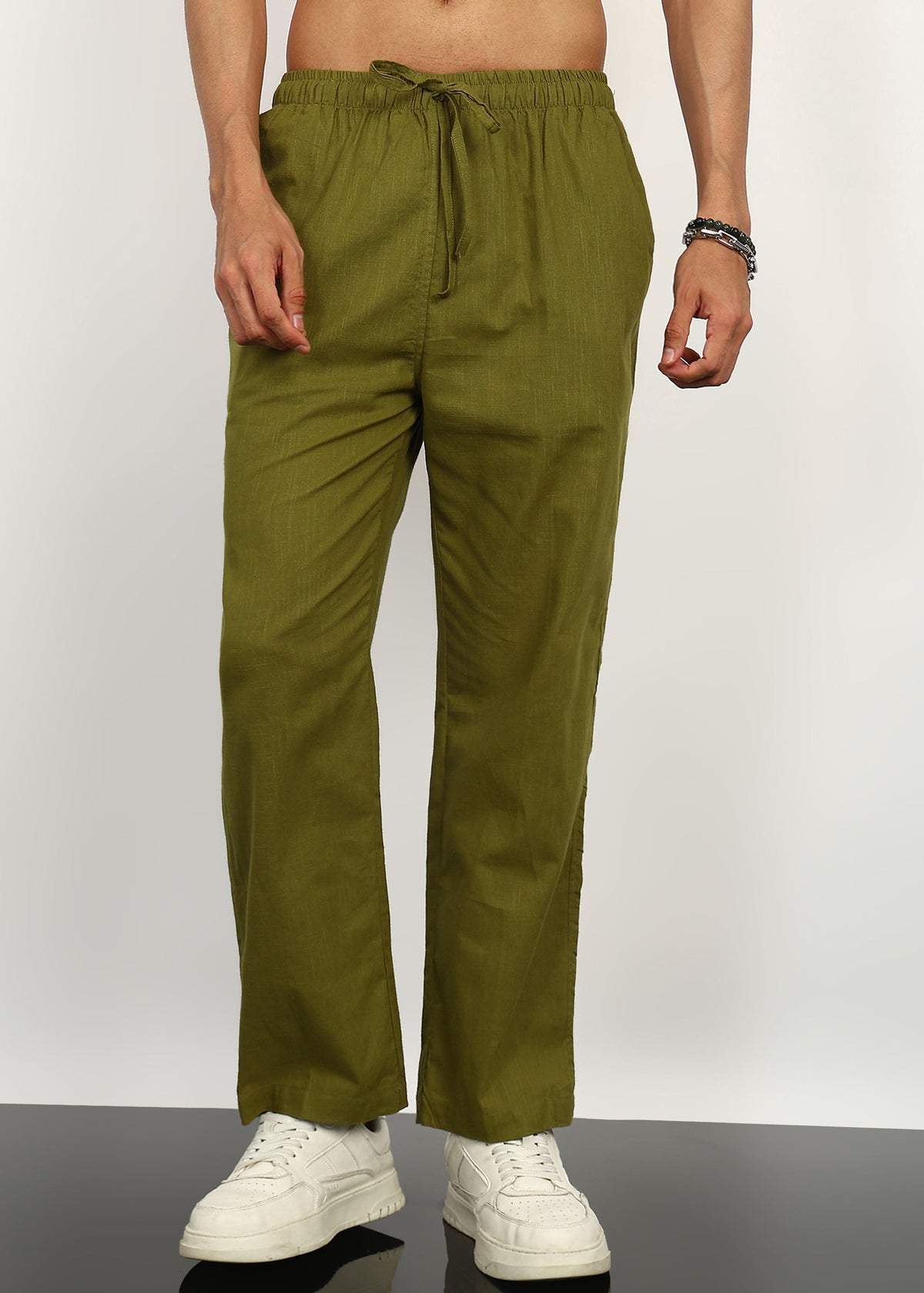 Men Green Pyjama Pent Fabmade