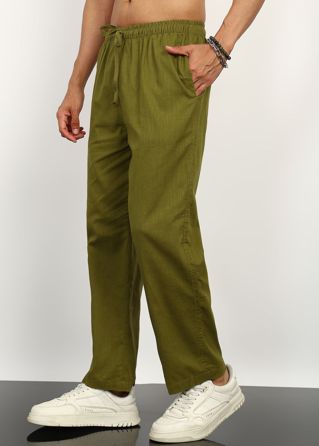 Men Green Pyjama Pent Fabmade