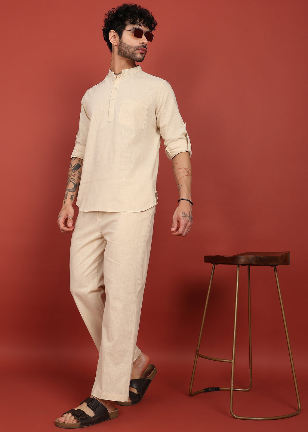 Ivory Ease Short Kurta Co-ord Set