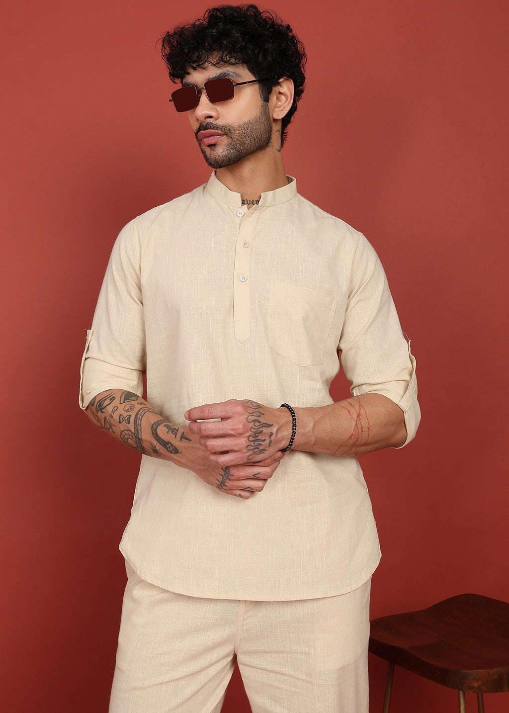Ivory Ease Short Kurta Co-ord Set