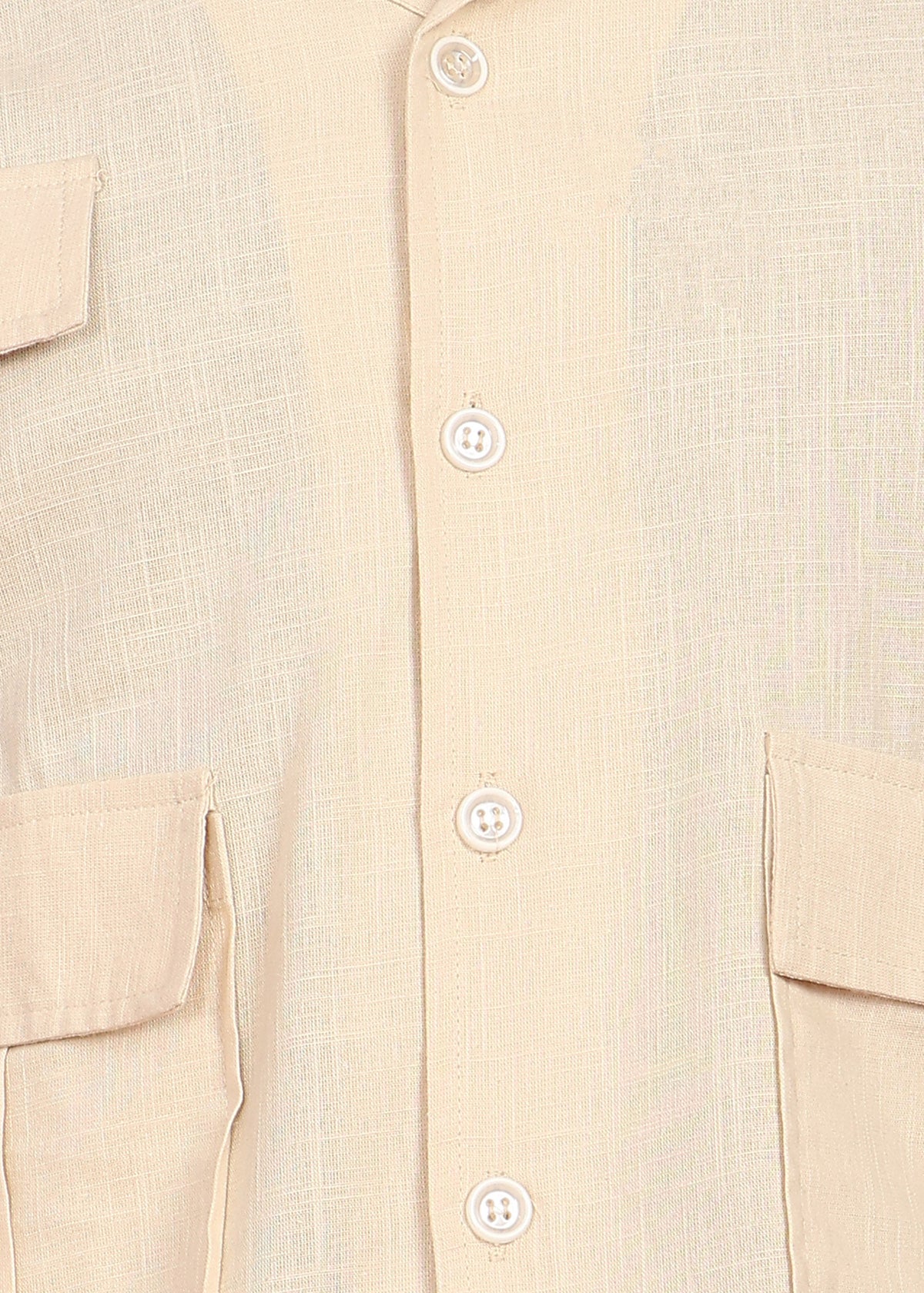 Men’s Cream Shirt with 3 Pockets – Relaxed Fit