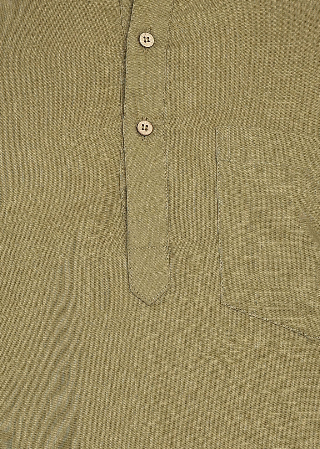 Fabmade Olive Root Linen Short Kurta